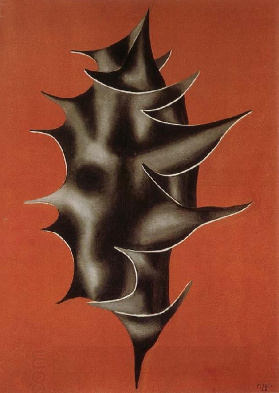 Fernard Leger The holly leafage on the red background